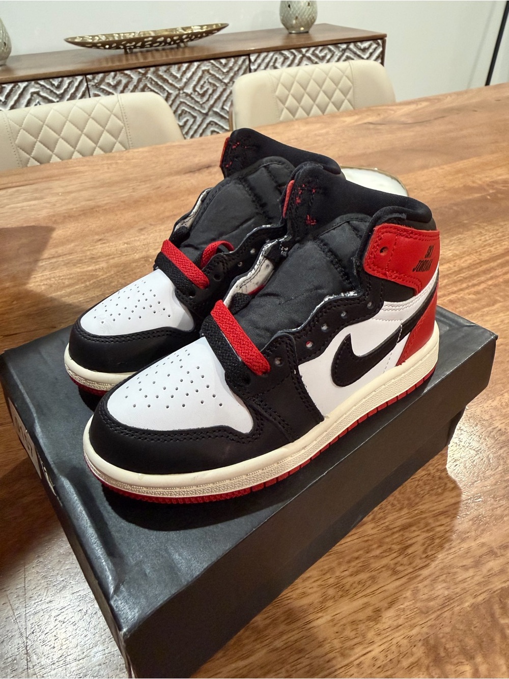 Jordan Kids High-Top Sneakers - Black White Red